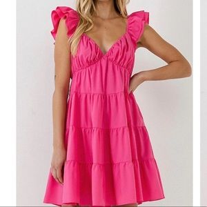Express Endless Rose ruffled sweetheart flounced dress